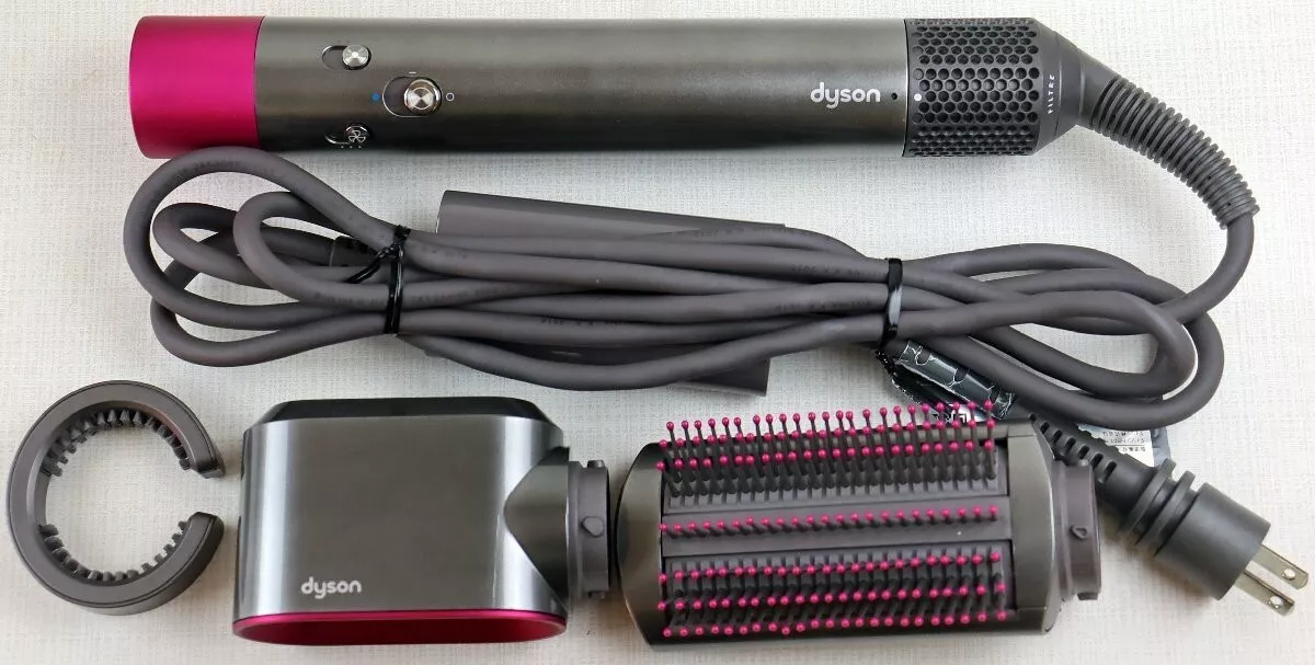 Dyson Airwrap Volume+Shape HS01 Hair Styler Curling Nickel Fuchsia Tested F/S