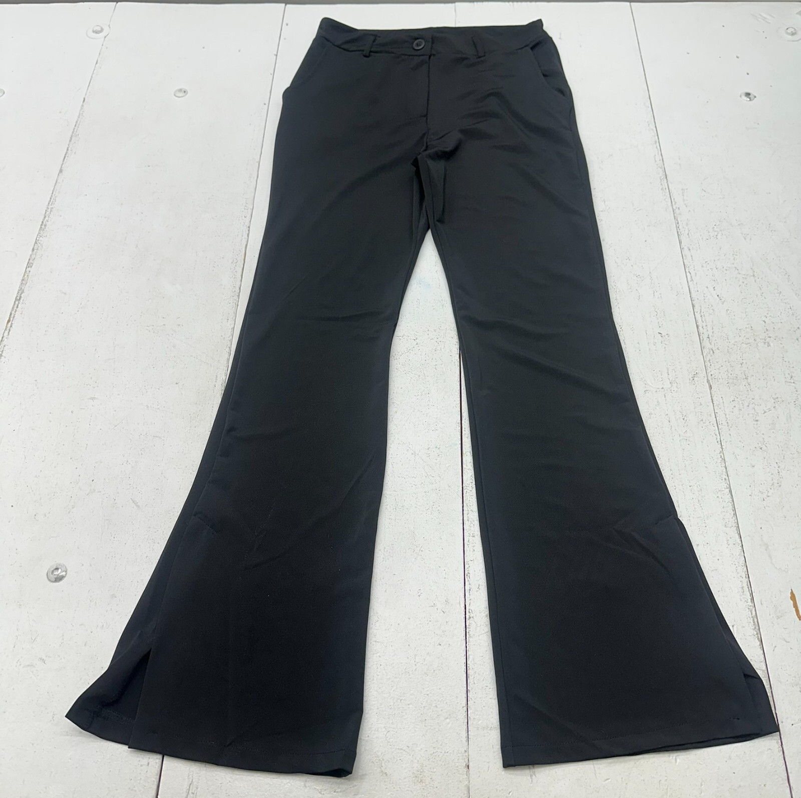 Iris Solid Black Basic Flare High Waisted Work Dr… - image 1