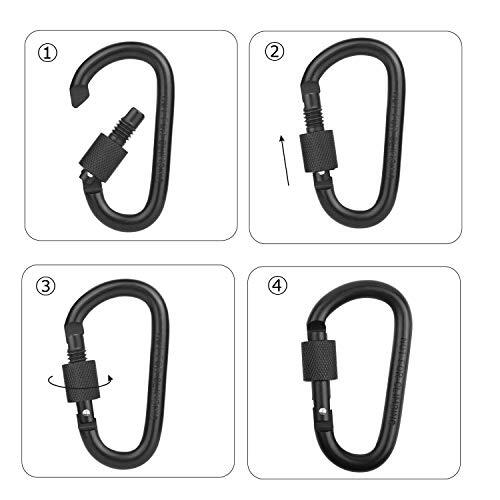 8 Stück Verschluss Karabiner Clips D Ringe Feder Schnapp Schlüsselanhänger Schraube Tor Haken - Bild 3 von 8
