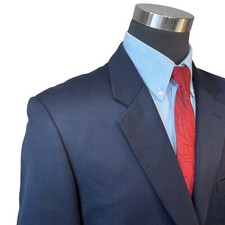 42R Jones New York Collection 96 Wool Suit Jacket Sport Coat Blazer Navy Blue