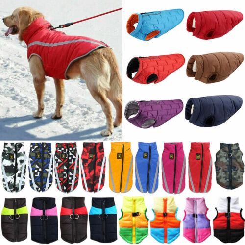 Small/Medium/Large Size Dogs Coat Jacket Vest Winter Warm Clothes Apparel - Afbeelding 1 van 21