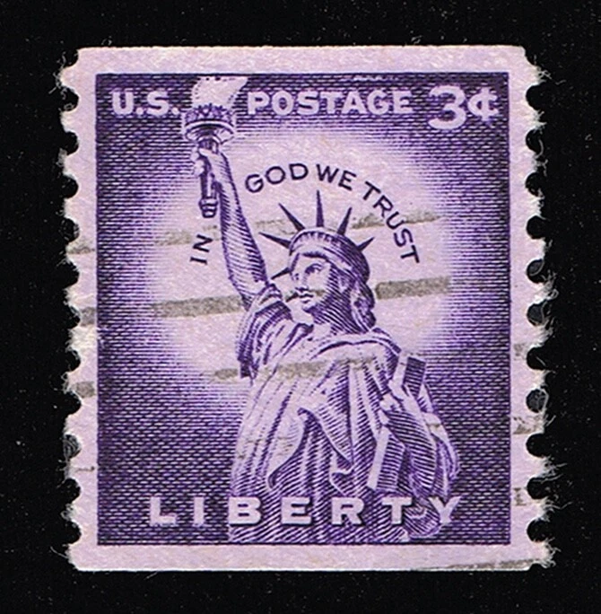 EXCELLENT SCOTT #1057a POSTALLY USED STATUE OF LIBERTY PSE CERT GRADED VF-XF 85 - Image 2 of 3