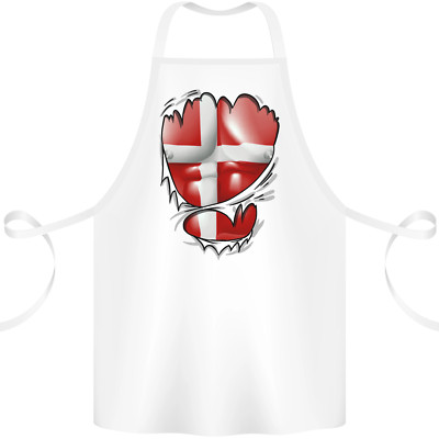 Gym Danish Flag Ripped Muscles Denmark Cotton Apron 100% Organic