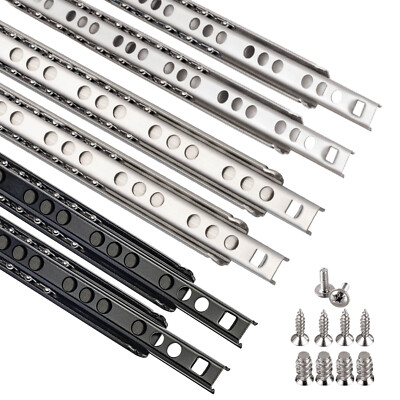 Schubladenschienen EDELSTAHL Schubladenauszug Teleskopschienen Stahl Teilauszug