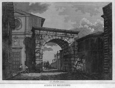 ROMA - Arco di Gallieno - Acquaforte originale, c. 1850
