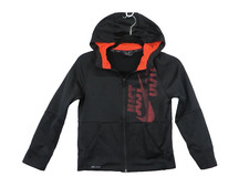 Nike Boys Youth Black Hoodie Dri-Fit Full Zip Sweatshirt Kids Jacket Size Small