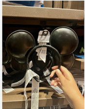 Original Disney Parks Mickey Mouse Ears Classic Headband Black Faux Leather NWT