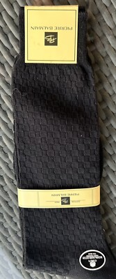 Pierre Balmain Dress Socks Men Size 10-13 Black NWT