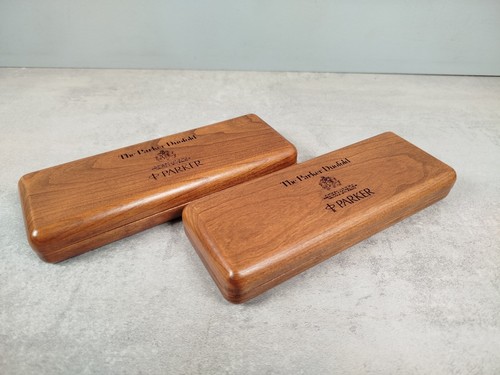Lot 2 BOITES Etui CRAYONS PARKER Stylo Plume Bureau Bois Coffret Rangement B36 - Imagen 10 de 22