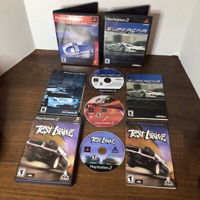 Gran Turismo 3 A-spec/Test Drive/Supercar Street Challenge (PlayStation 2 PS2)