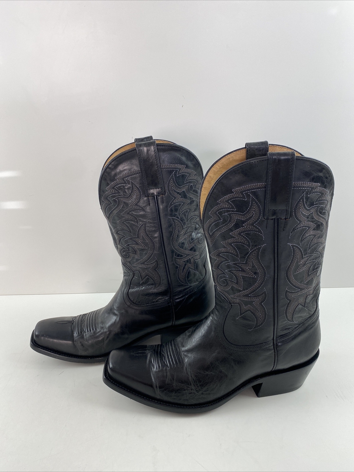Moonshine Spirit MAD CAT Black Leather Square Toe Western Boots Men’s Size 11 D eBay