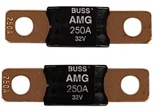 (2 PACK) NEW Cooper Bussman Buss AMG-250 Fuses 250A AMP AMG 32V Mega Fuse