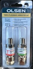 OLSEN Torch Mount Flashback Arrestor Set For OXYGEN  ACETYLENE -New