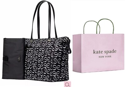 Kate Spade Jae Elegant Bow Baby Bag Black & White multi | eBay