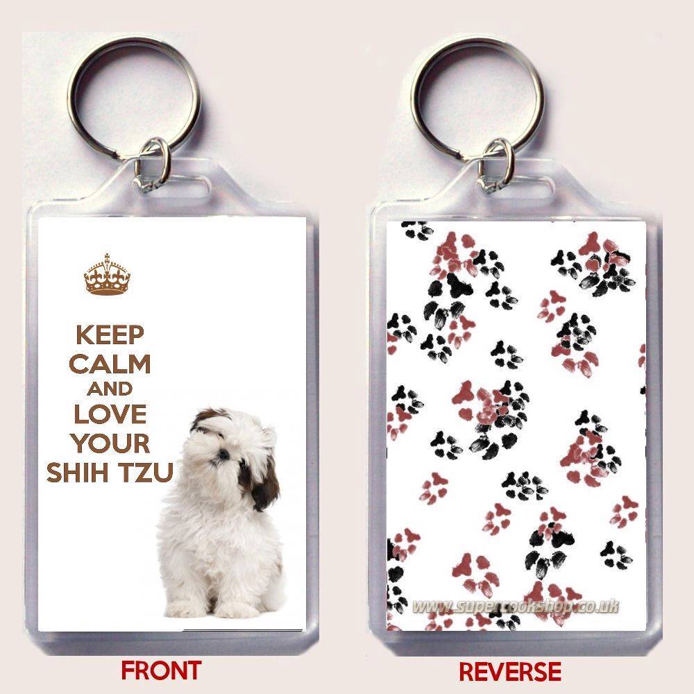 Keep Calm Und Liebe Ihre Shih Tzu Mit Ein Bild Schlüssel Ring