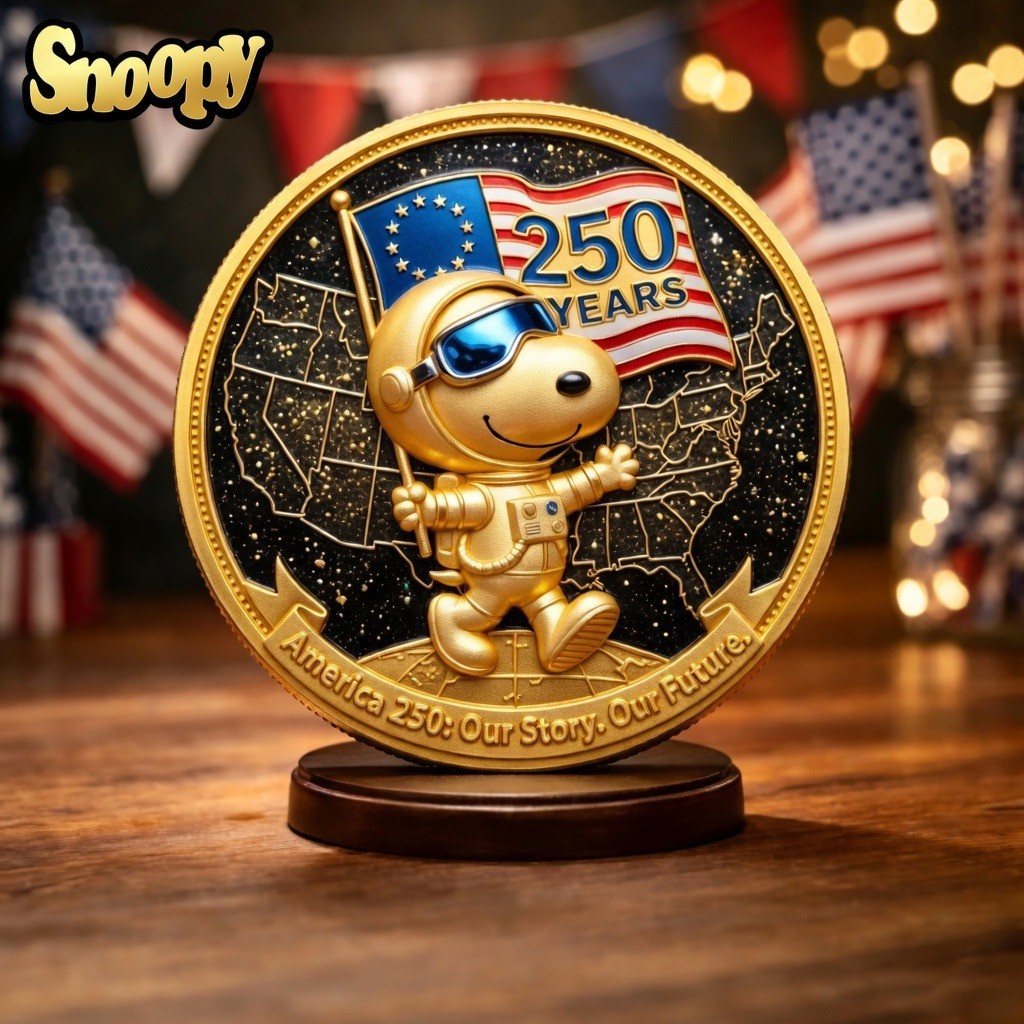スヌーピー Snoopy America 250th Anniversary Gold Coin 1776-2026 USA 250 Years