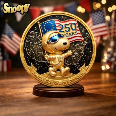 Snoopy America 250th Anniversary Gold Coin 1776-2026 USA 250 Years