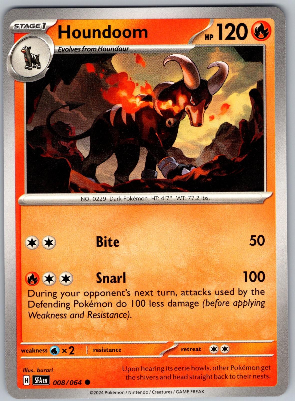 Houndoom 008/064 Common Shrouded Fable Pokemon Near Mint