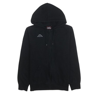 Hoodie Herren UK Größe L Kappa schwarz durchgehender Reißverschluss