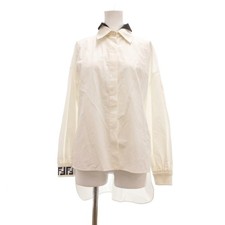   Tops  FENDI Excellent Condition Shirt Blouse Size 36 White Double Collar Zucca