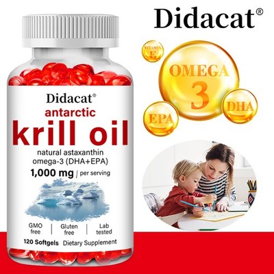 Krillöl 1000 mg   Gesunde Herzfunktion   Natürliche Inhaltsstoffe   120 Kapseln