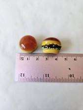 Lampwork Glass Hamburger Beads 2 PC D8 