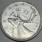 1949  Canadian Quarter. Very Bright Crisp Coin. A Gem.  Free Shipping In USA !!