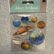 Jolee’s Boutique EK Success Dimensional Stickers “The Globe & Planets“ NIP 8pcs