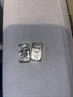 2 Monarch 1/2 oz Fractional .999 Poured Loaf Skull & Crossbones MPM Silver Bars!