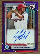 2024 Bowman Chrome Prospect Auto Yohandy Morales Purple Refractor /250