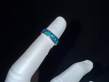 Navajo Sterling Opal Inlay Band Ring Size 5 3/4