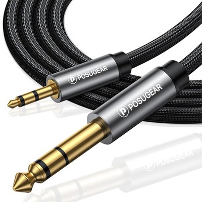 Klinkenkabel 3.5mm auf 6.35mm 0.5m mit Hochwertigem Kupfer und Goldkontakten