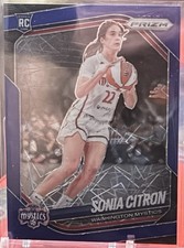 2025 Panini Prizm WNBA #122 Sonia Citron RC Blue Velocity Prizm Mystics Rookie 
