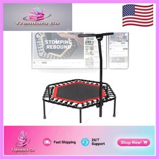 Vibrant Indoor Trampoline with Adjustable Handrail - Ideal for Cardio Workouts