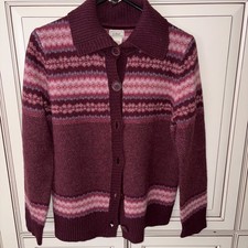 L.L.Bean Fair Isle Lambswool Cardigan Medium Vintage