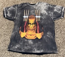 Marvel Wolverine Shirt Faded Vintage Style AOP Big Graphic X-Men - Mens Size 2XL