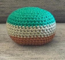 Green Brown Hacky Sack / Footbag/ Handmade / 2.5  Diameter
