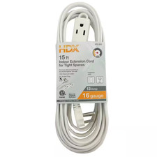 15 Ft. 16/3 Light Duty Indoor Tight Space Multi-Outlet Extension Cord with Banan