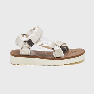 SUICOKE DEPA-2PO OG-0222PO Ivory White Platform Slides Sandals Slippers