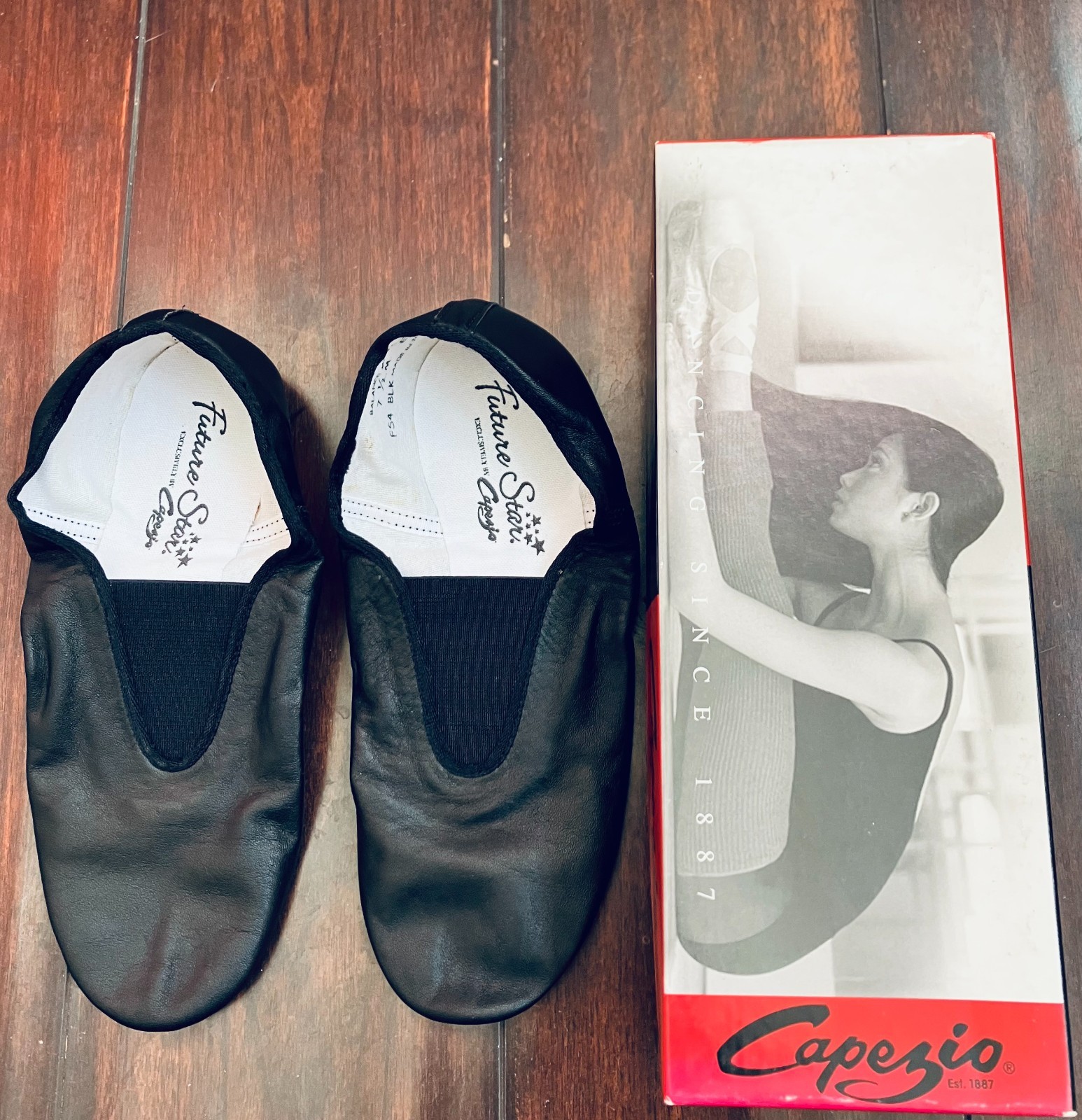 NIB Capezio Future Star Black Adult Leather Jazz Shoes Size 7 and 7.5 Available