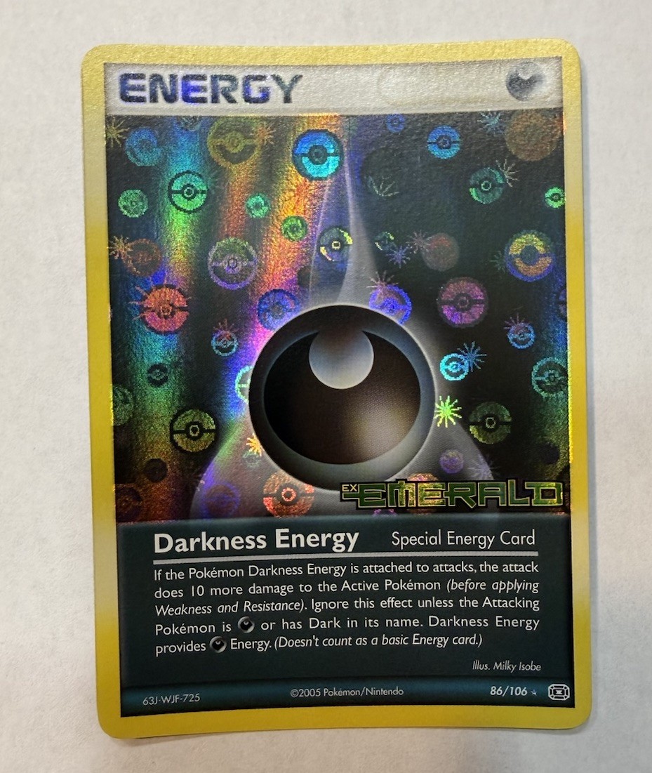 Pokemon Card - Darkness Energy Emerald 86/106 Rare Reverse Holo Stamped NM