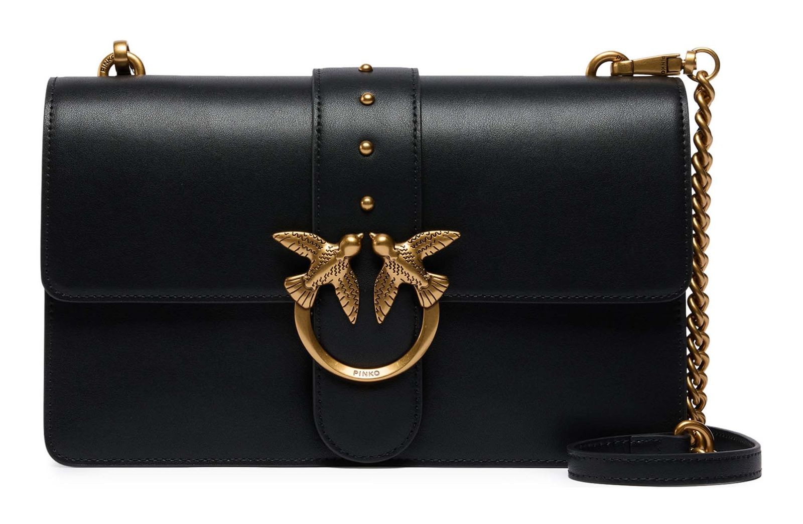 PINKO cross body bag Love One Classic ST. CL. Nero - Antique Gold