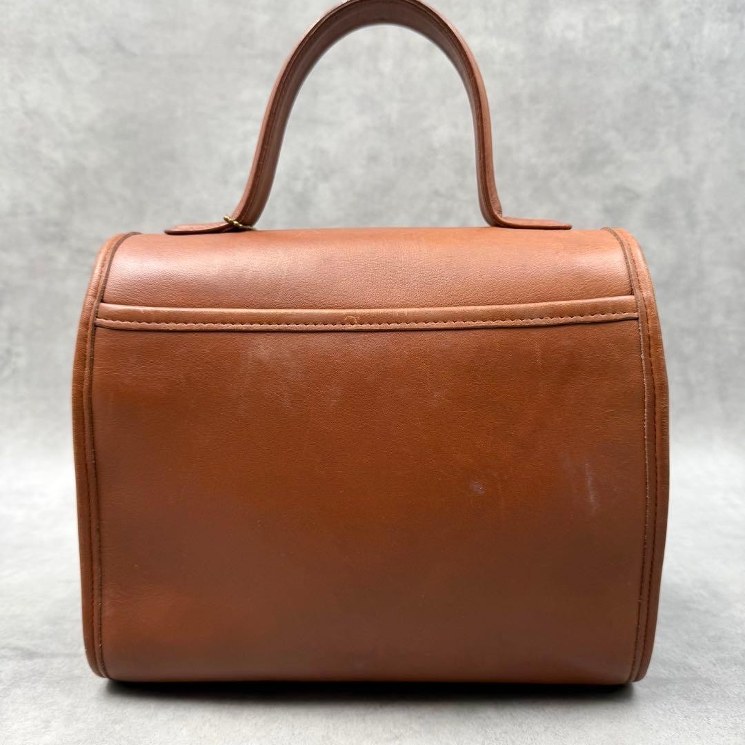 COACH Hand Shoulder Bag Tote Purse 2way Turn Lock Leather Brown Authentic image 3