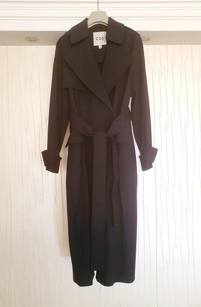 Damen COS Trenchcoat Navy Wolle 36