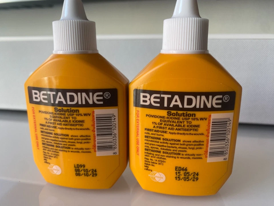 2 X BETADINE 30ml ANTISEPTIC POVIDONE IODINE SOLUTION FOR WOUNDS BURNS CUTS 60ml