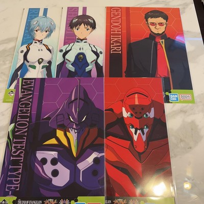 Evangelion Ichibankuji H Prize Clear Poster 5 Pieces Set Japan Anime