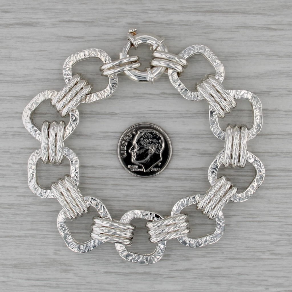 Cable Chain Statement Bracelet Sterling Silver 7"… - image 4