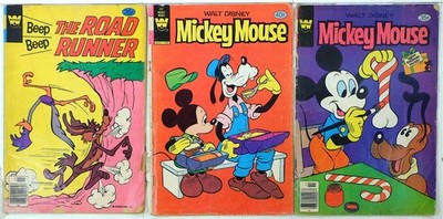Whitman Lot 3 #Beep Beep Road Runner 75, Mickey Mouse 207, 189 1978 Comics