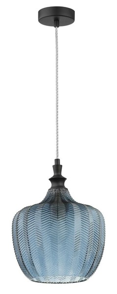 Nova Luce Loni Pendelleuchte Schwarz-Blau HöHenverstellbar Dimmbar E27-image