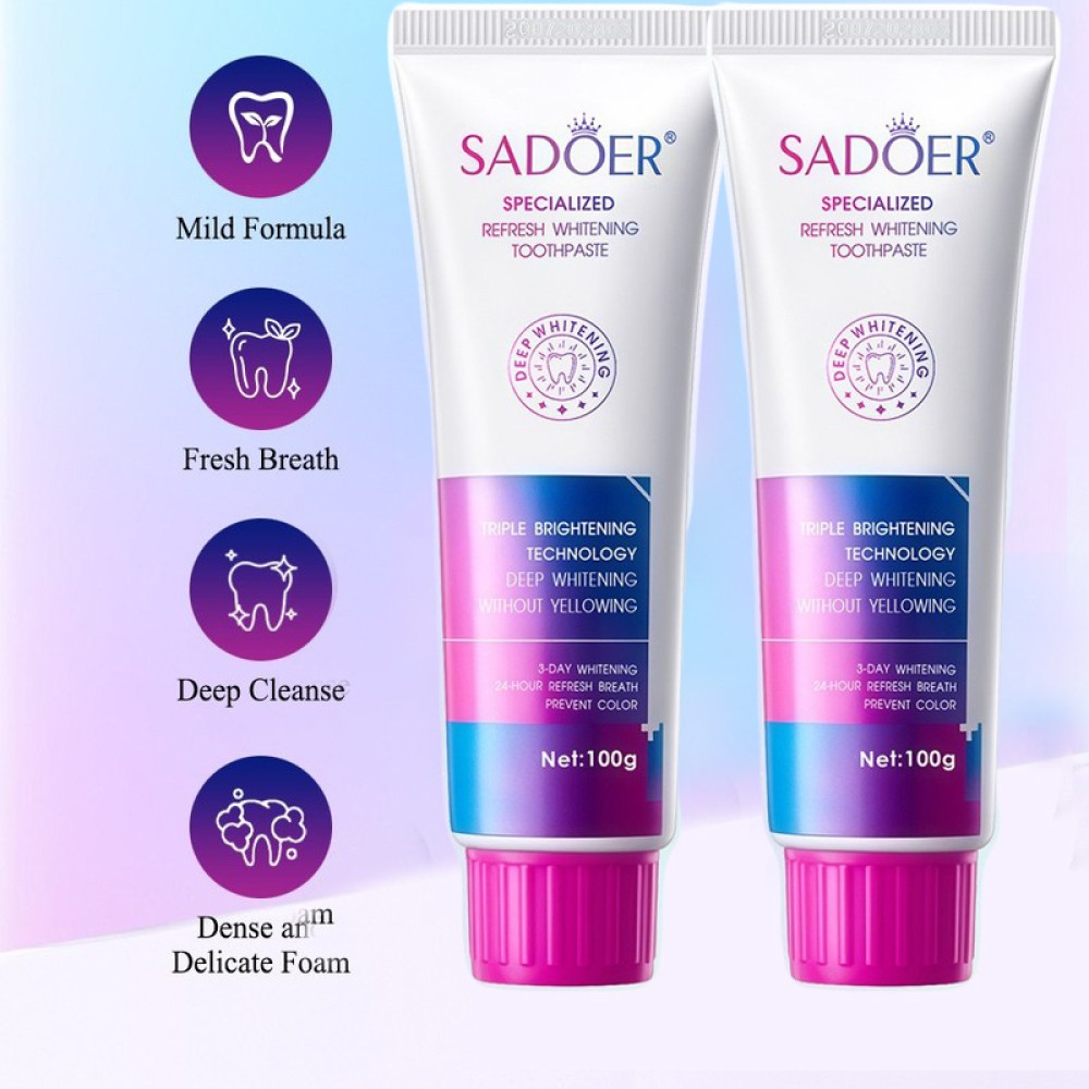 Purple Whitening Toothpaste for Teeth Stains & Bad Mouth Deep Cleaning Care